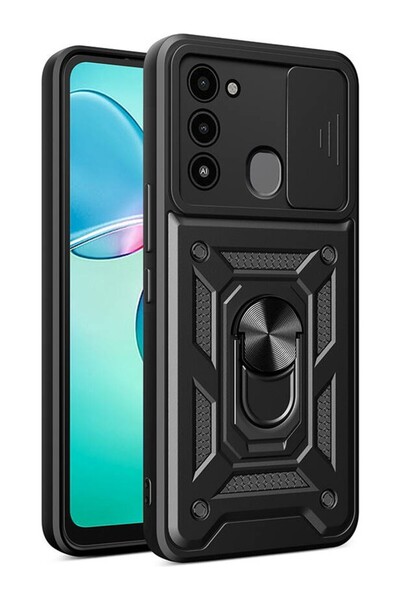 tekno grup Spark 8C Case Magnetic Vega Cover with Ring Black + Ghost Screen P...