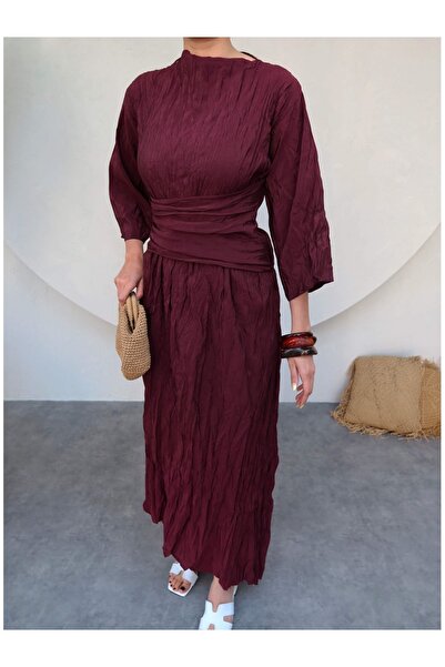 ESRAHELVACI Πλισέ μίντι φόρεμα με ζώνη