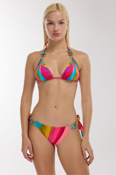 AYYILDIZ 4602 Blue Fuchsia Patterned Bikini Set