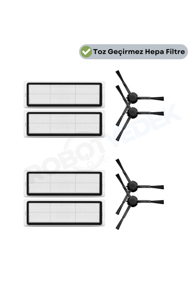 robotyedek فلتر هيبا وفرشاة جانبية بديلة متوافقة مع Dreame L10S Pro (RLS6L) -...