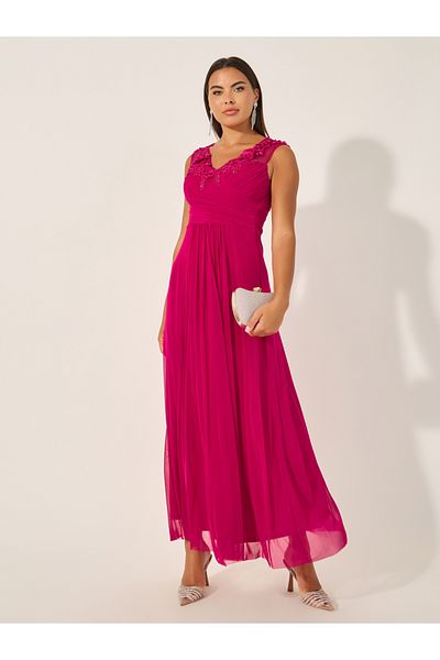 Styli Lace Detail Sleeveless A-Line Maxi Dress