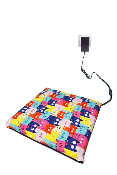 POWERTEC Cat Dog Cushion with Heater Cat Warmer Cushion Heated Cat Cushion 12Volt 45X45Cmx4Cm