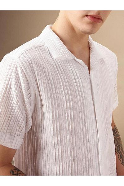 Dennis Lingo By Styli Button-Down Collar Plain Short Sleeve Shirt