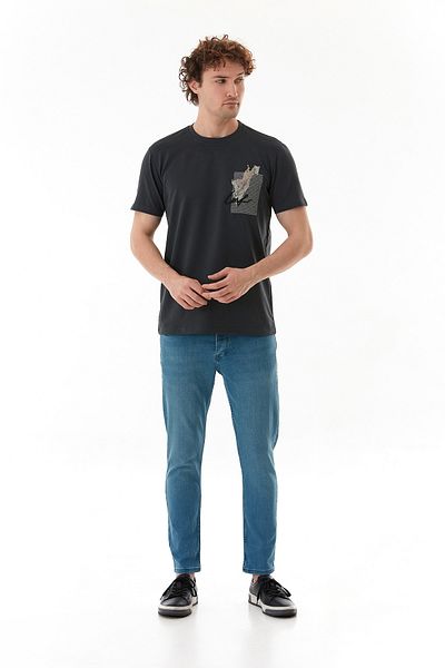 Fulla Moda Μπλουζάκι με κεντητό κείμενο με στάμπα