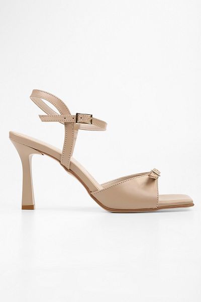 Shoeberry Women's Lucien Skin Belt Buckle Heeled Shoes