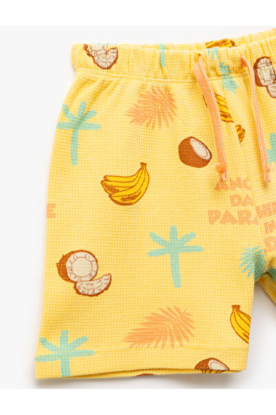 Koton Meyve Baskılı Beli Bağlamalı Pamuklu Şort