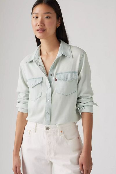 Levi's Cămașă din denim cu guler urban, cu amestec de bumbac, cu potrivire standard, CAMPION DE JEANS 16786