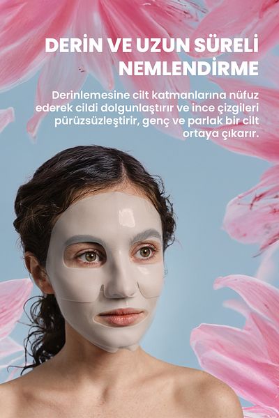 Royues Collagen Facial Mask Transparent Collagen Facial Mask Anti-Aging Brightness Moisturizing (2 Pieces)