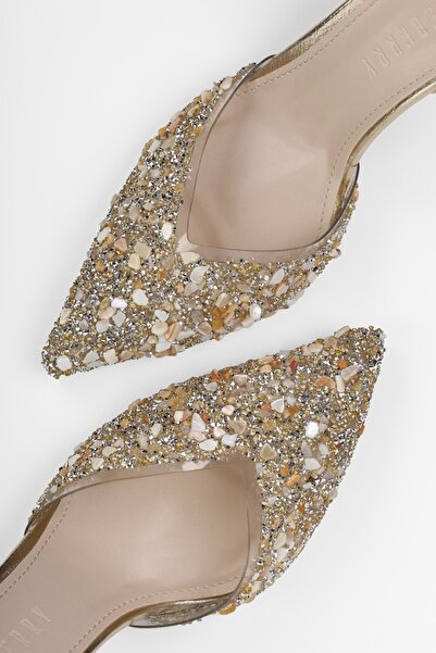 Shoeberry Stiletto transparent cu piatră de aur opal pentru femei