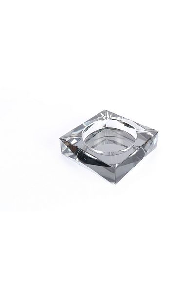 MuratogluHome Modern Diamond Cut - Crystal Gray Transparent Ashtray / Ash Tray 3477-3