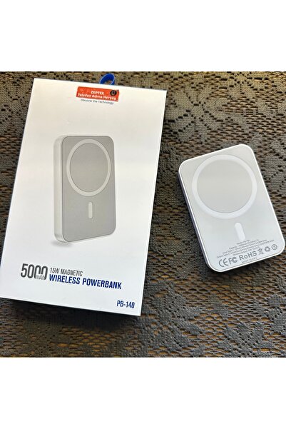 Ceptex İphone Uyumlu Magsafe Powerbank Kablosuz Şarj Aleti 15W 5000 Mah Pb-140