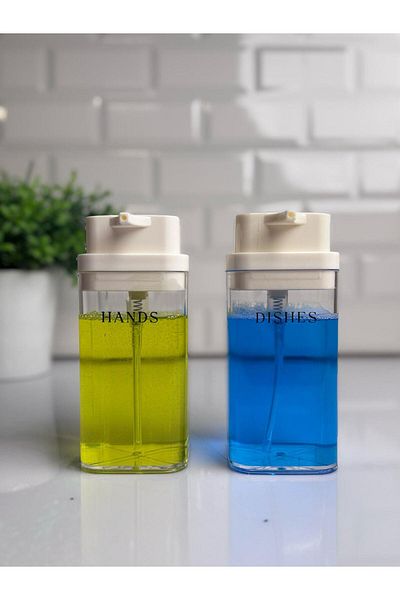 Okyanus Home Λευκός Deluxe Τετράγωνος Διανομέας Διαφανούς Υγρού Σαπουνιού 2 συσκευασιών