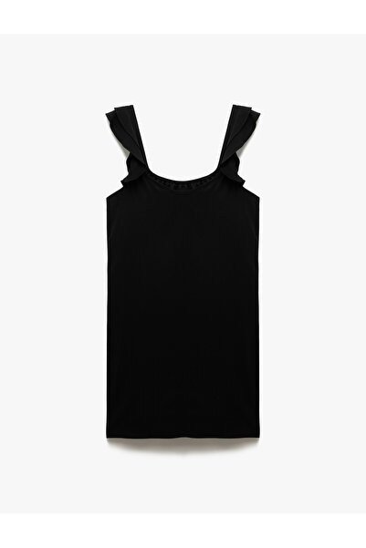 Koton Μίνι φόρεμα με λουράκι με τετράγωνο γιακά με βούσκον