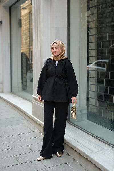 LOCCO Set de perle Olivia pentru femei negru