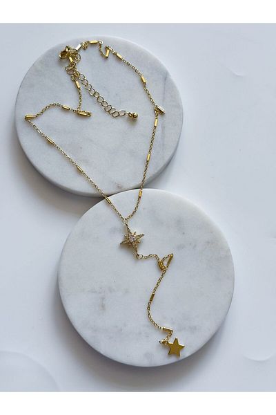 CHARMLUCKY Steel Star Y Necklace