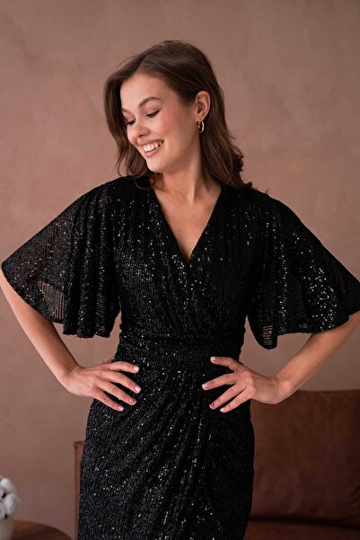 CİXAPLE Yarım Kol Abiye Elbise