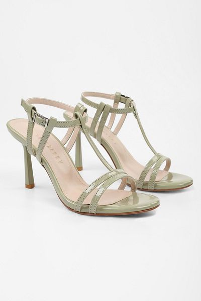 Shoeberry Women's Pace Oil Green Skin Heeled Shoes