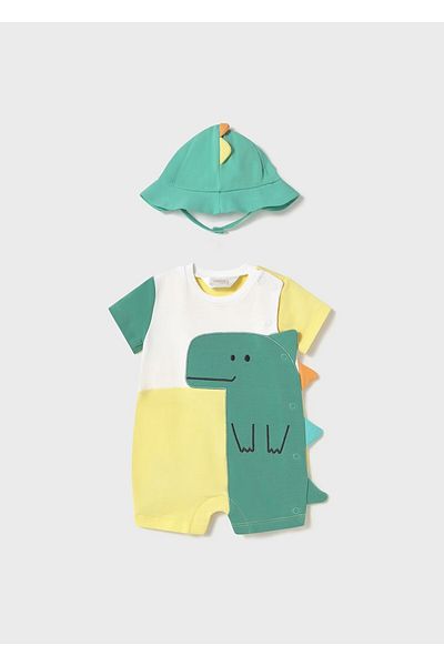 MAYORAL Dinosaur Jumpsuit with Newborn Hat