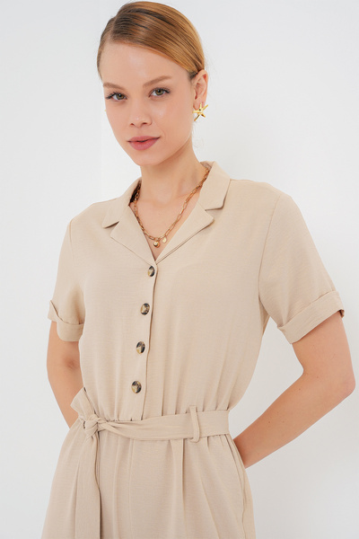 Bigdart Γυναικεία κοντομάνικη φόρμα Ayrobin 7030 - Κρέμα