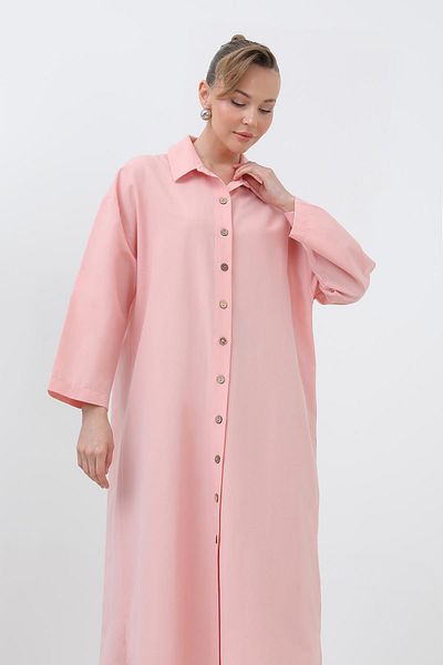 Loreen Women's Pink Long Shirt Dress 20656Gml