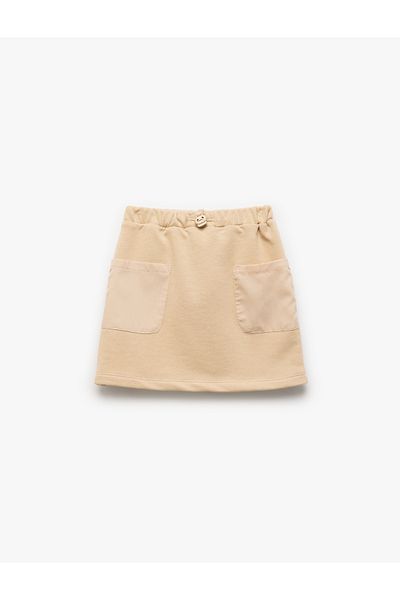 Koton Cargo Skirt with Elastic Waist and Pocket Detail