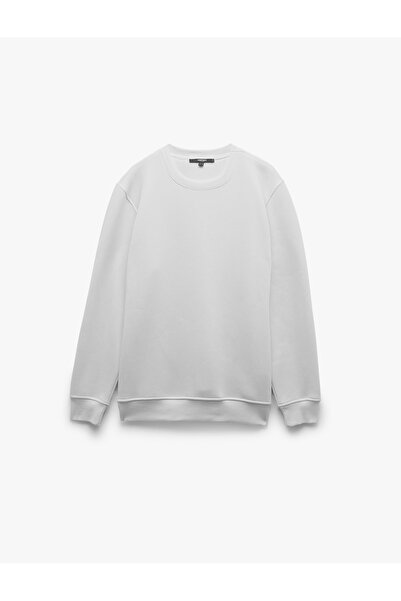 Koton Cotton Long Sleeve Raised Crew Neck Men's Basic Sweatshirt