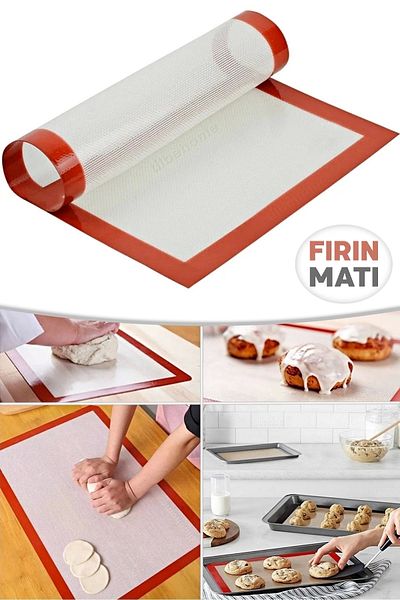 Tilbe Home Silicone Oven Mat - Fireproof - Oiled - Baking Paper and Dough Rolling Mat 40X30