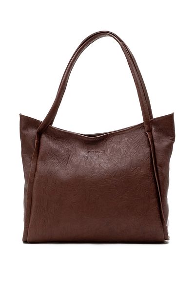 Dericlub Nova Women's Double Handle Shopper Bag Real Leather Brown