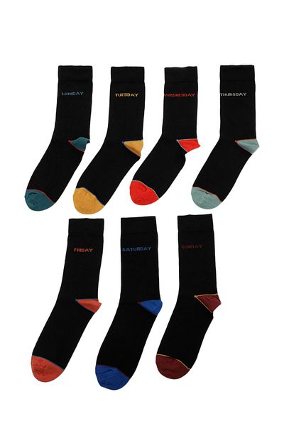 Polaris Daily 7Li Skt-M 4Pr Black Men's 7 Pack Socks