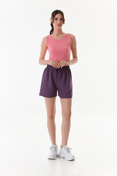 Fulla Moda Pantaloni scurți de bază Ayrobin din țesătură cu șireturi
