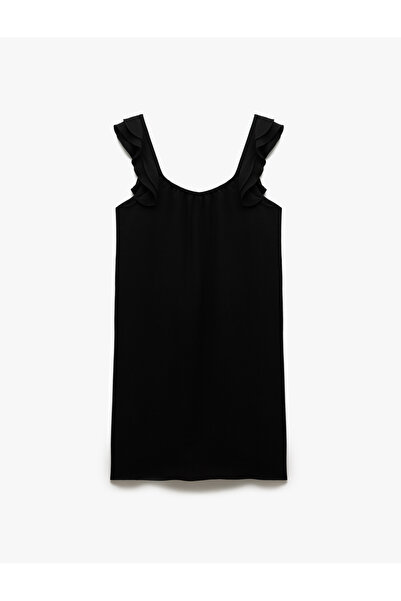 Koton Μίνι φόρεμα με λουράκι με τετράγωνο γιακά με βούσκον