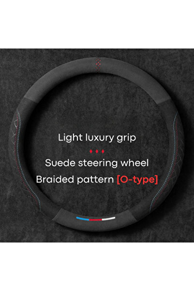 Choice أغطية عجلة قيادة السيارة المضفرة من جلد البقر والشمواه، غطاء عجلة القي...