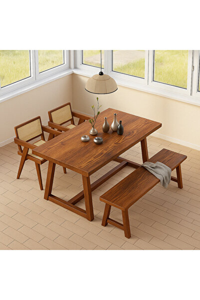 Timber'sTeam -Lento- Ahşap Yemek Masası / Ağaç Toplantı Masası / Çalışma Masa...