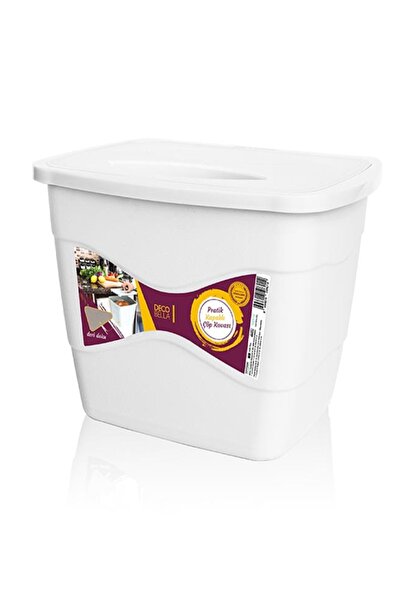 Roza's Home Practical Lid Trash Can Hanging on Cabinet Door Hanging Trash Can Leather Texture Trash Can