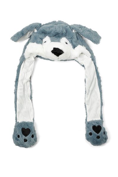 Polaris Animal Ears B-4Pr Gray Boy's Scarf Beanie
