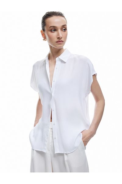Koton Viscose Classic Collar Sleeveless Shirt