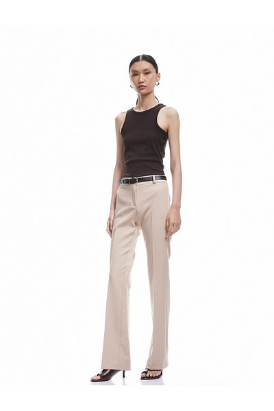 Koton Lightweight Flared Fabric Trousers with Belt Detail
