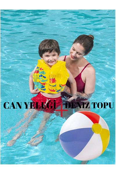 BESTWAY Bermudabay Inflatable Children's Swimming Vest and Sliced ​​Beach Ball 51 cm