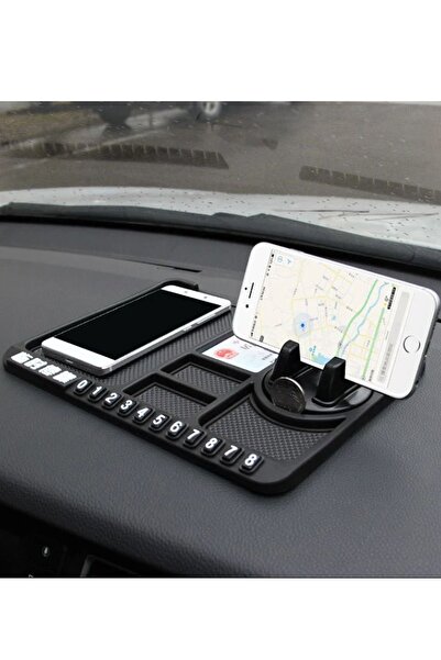 tafce Çok Fonksiyonlu Kaymaz Araba Torpido Matı Araba Araba Park Numaratörü Telefon Tutucu