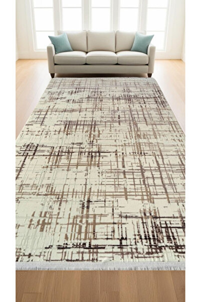 Aşina Kaymaz Krem Desenli Yolluk – Akrilik, Leke Tutmaz, Silinebilir, Kolay T...