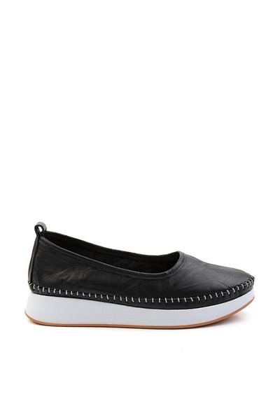 Bambi Black Leather Women's Casual Shoes K 01303018303