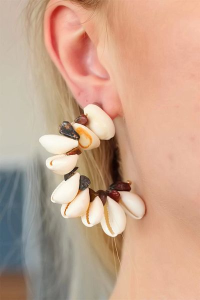 AYBİRHOME Mussel Shell Design Women's Earrings