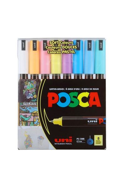Banadabak Poster Marker Posca Pc-1Mr Soft Pastel Color 07 Pack of 8