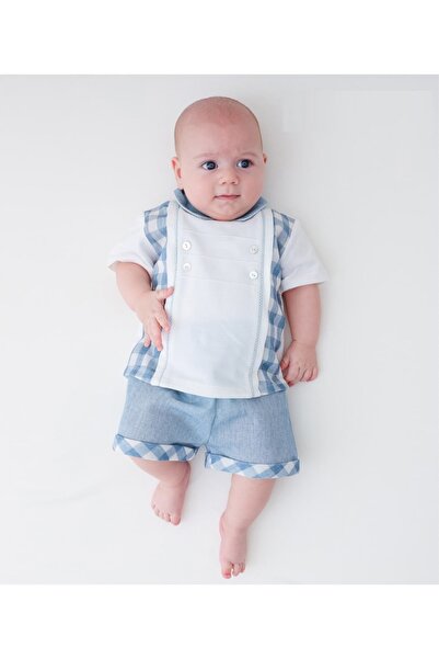 Butik Baby Boy Plaid Shorts Double Set