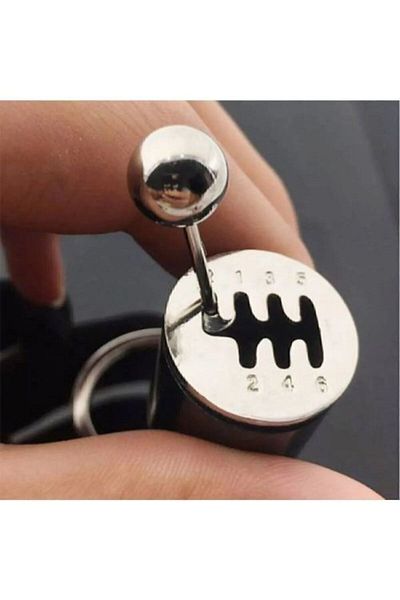 VerdeHome Colorful Moving Car Manual Gear Shift Keychain Six Speed Gear Shifter Knob Metal Keychain