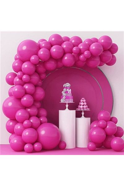 BALON DİYARI Fuchsia Color Balloon 10 Pieces - Premium Latex