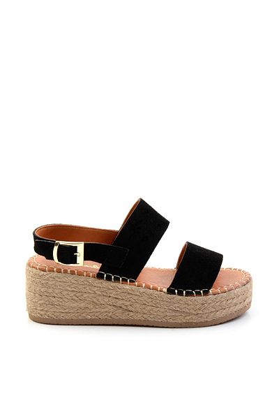 Bambi Black Leather Women's Sandals K05666030302