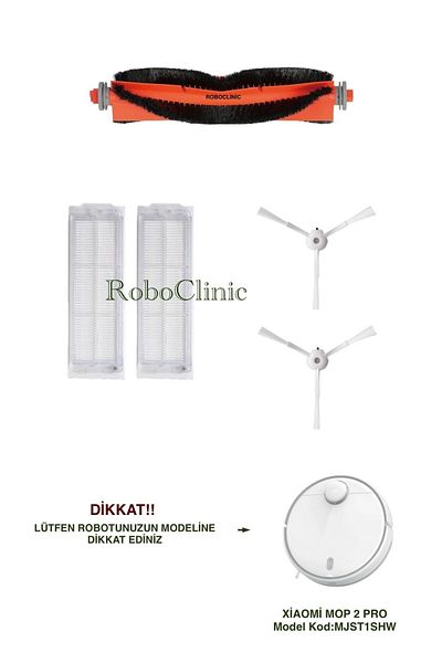 Roboclinic Xiaomi Mi Robot Vacuum Mop 2 Pro White (MODEL CODE:MJST1SHW) Compatible Renewal Set-5 Piece