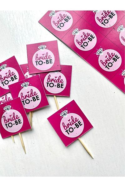 Hsn Bride to Be Written Bachelorette Party Themed 35 Pcs Toothpicks and Cards