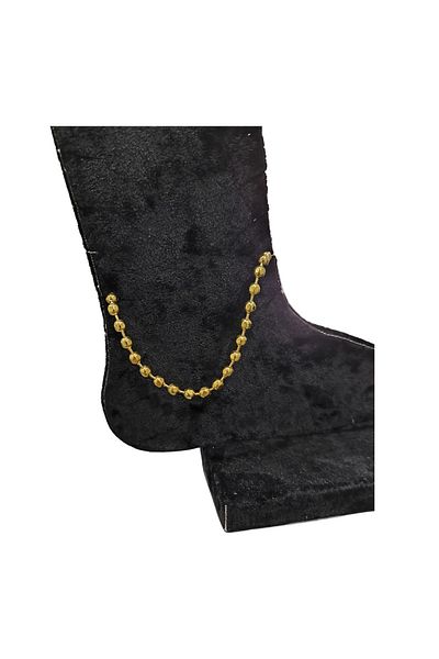 Bijutek Gold Color Beaded Women's Stainless Steel Anklet